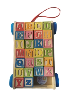 Chariot Cubes Alphabet en bois d'occasion PICWICTOYS - Dès 2 ans - Jeu Change