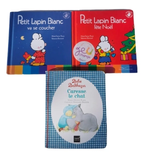 Lot 3 livres Petit Lapin Blanc & Bébé Balthazar - Dès 18 mois - Jeu Change