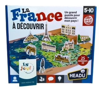 Puzzle La France à découvrir d'occasion - Headu -Dès 5 ans |Jeu Change - Enjoué -  Rejouons Solidaire