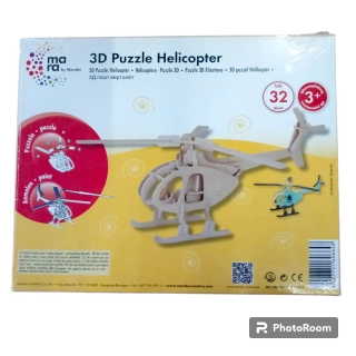 Puzzle 3D Hélicoptère 32pcs d'occasion - Dès 4 ans | Jeu Change - Ressourcerie du Pays de Gex