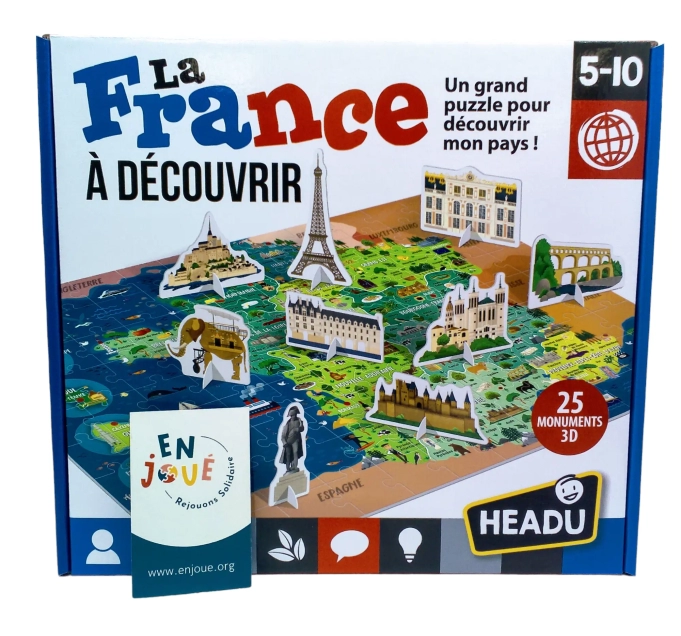 Puzzle La France à découvrir d'occasion - Headu -Dès 5 ans |Jeu Change